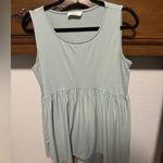 Zenana Outfitters Blue Smocked Sleeveless Tank Top Photo 0