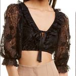 For Love & Lemons lace cropped top Color Black Size L NWT Photo 0