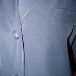 Jacqueline Ferrar Large Dress Coat Navy Blue Button Front Pockets Trench Coat Photo 8