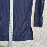 Eileen Fisher Women's  PS Blue 100% Merino Wool Turtle Neck Tunic Sweater Photo 4