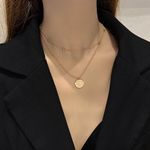 14K Rose Gold Plated Layered Pendant Necklace for Women Photo 3
