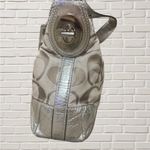 Coach Signature Metallic Silver Hobo Shoulder Bag Purse B1225-15731 Pink Lining Photo 2