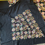 Mexican Artisanal Chiapas Poncho with Floral Embroidery Festival Wear Black Size undefined Photo 9