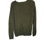 David Kahn Green Crew Neck Sweater with Lace Detail Size M Photo 1