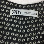 ZARA  Black Dot Draped Ruched Puff Long Sleeve Mini Dress Large Photo 5