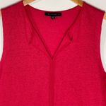 Sanctuary  Women’s Linen Crimson Red Sleeveless Chiffon Trim top medium Photo 1