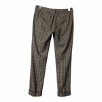 CAbi  Tailored Cuffed Slim Ankle Crop Pants #578 Brown Tan Plaid Women’s Size 4 Photo 2