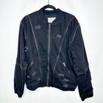 Free People SANDRINE ROSE Black Zip Bomber NWT in Medium Photo 1