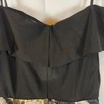 Betsy and Adam NWT Women’s Off the Shoulder Metallic Floral Black & Gold Dress Size 12 Photo 7