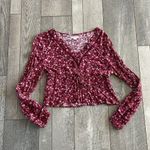 Aeropostale  Size Medium Red Floral Bohemian Style Top Photo 4