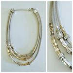 EXPRESS  Triple Strand Beaded Steampunk Gunmetal Chunky Collar Necklace Photo 10