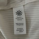 Athleta  Shirt Womens Small Speedsetter Racerback Tank Cream‎ Stripe Double Strap Photo 5