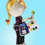 1pc Cartoon Paiting Art Little Girl Enamel Brooch, For‎ Backpack Clothes Hats Photo 0