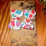 Handmade Stained Glass Dangle. Polymer Clay Earrings! Photo 0