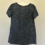 Urban Renewal  Chambray Tunic Top Short Sleeve Blue Small Photo 0