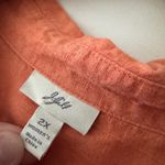 J. Jill Orange Peachy 100% Linen Button Down Top Size 2X Photo 4