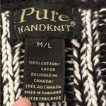 Pure Brand Black White English Handmade Cotton Cardigan Sweater Medium Large Photo 11