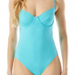 MICHAEL KORS $148 Underwire One Piece Swimsuit Solids 6 S‎ Blue Photo 0