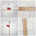 Nikki Womens Embroidered Fish Top Size L White with Multicolored Fish Size L Photo 5