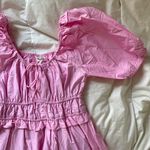 NEW Light Pink Puff Sleeve Midi Dress Size M Photo 2