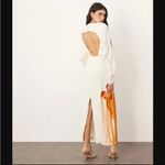 ASOS ARRANGE Maxi Dress Embroidered Floral 4 Long Sleeve White Pink Orange Photo 7