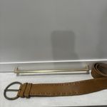 Miu Miu Brown Genuine Leather Designer Belt Made in Italy Womens 32 Brass Buckle Photo 3
