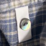 LL Bean Womens Flannel Shirt Size M Retro Plaid Button Down Cozy Fuzzy Comfy Blue Size M Photo 8