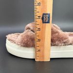 J/SLIDES Mauve Faux Fur Fuzzy Platform Slippers Size 6 Pink Photo 9