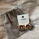 ALDO Brown and Gold Gemstone Earrings Photo 0