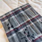 Croft & Barrow Gray and Black Plaid Scarf with Rose Print Short 52 x 11.5 Photo 5