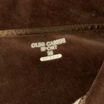 Oleg Cassini  Velour Full Zip Sweatshirt M Brown Leopard Print Pockets Collar Photo 5