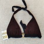 Swim Systems Black Maroon Bikini Top Swimsuit Size Small NWT #7318 Brown Photo 1