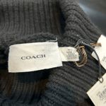 Coach Black logo Sig Knit Poncho Turtleneck Wool blend sweater M/L Photo 8