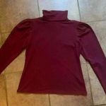 Rachel Parcell  Maroon Puff Sleeve Turtleneck, Size M Photo 2