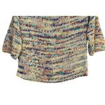 ZARA Chunky Knit Relaxed Sweater 3/4 Sleeve Scoop Back S Multicolor Cream #3720 Photo 3