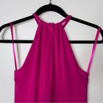 Ralph Lauren Lauren  Hot Pink Stretch Scuba Halter Keyhole Neck Dress XS Petite Photo 5