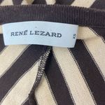 Rene Lezard Brown & Tan Chevron Striped V Neck Long Sleeve Knit Shirt Top XS Photo 3