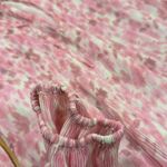 Ganni  Pleated Georgette blouse sweet lilac floral tie size 44 - XL Photo 9