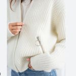 & Other Stories & OTHER STORIES Wool & Mohair Blend Knit Bomber Cardigan in Cream- Size L Large Photo 1