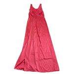 70s Vintage Nylon and Lace vneck Maxi Sleep dress pink medium large Photo 2