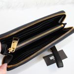 Moschino Black Gold Logo Continental Zip Around Wallet Wristlet New Photo 9