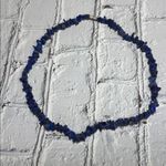 Natural Stone Lapis Lazuli Chip 18 in Vintage Necklace Silver Tone Barrel Clasp Blue Photo 3