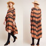 Anthropologie Norblack Norwhite Neuphrates Midi Dress Small Brown Black Striped Photo 1