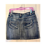 L.A. Blues  Jean Skirt Size 10 Faux Zipper‎ Pockets Front 15 3/4" Waist x 15" Long Photo 1