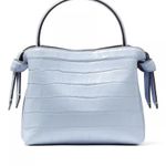 Kate Spade Mini Knott Croc Embossed Leather Crossbody Bag NORTH STAR BLUE Photo 7