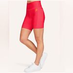 Peloton Women’s M Endurance Rib Highrise Biker Shorts Bright Pink Pockets NWT Photo 3