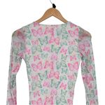 Princess Polly  Mesh Butterfly Mini Dress size 0 Long Sheer Sleeves Ruched Front Photo 8