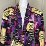 Vintage Kensington Square Abstract 80's Button Single Breasted Blazer Size XL Black Photo 1