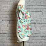 Almost Famous  Floral Knit Back Tie Split Back Top w/ Lace Detail Size M Photo 1