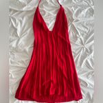 Elegant Red Halter Dress Photo 1
